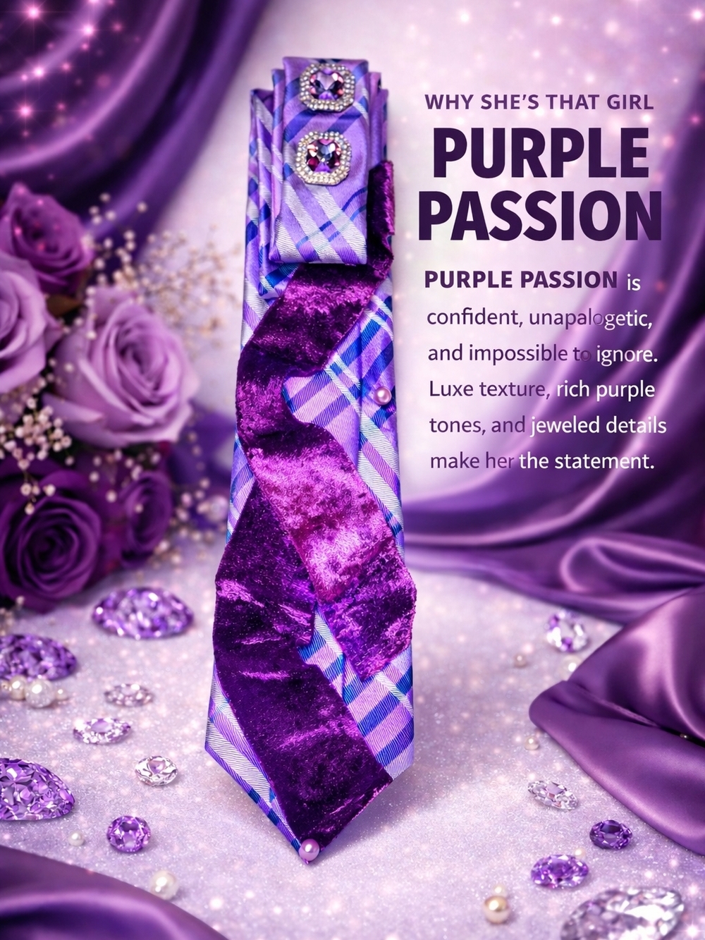 Women's Fashion Tie- PURPLE PASSION